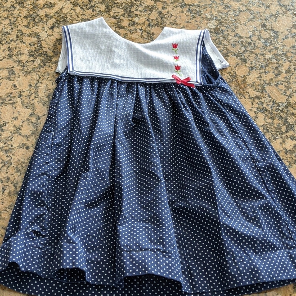 Vintage girls polka dot dress